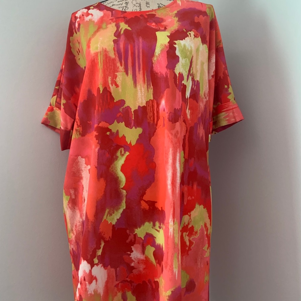 Natori Watercolor Relaxed Fit T-Shirt Dress - Picture 6 of 15